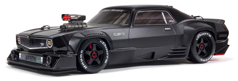Arrma Felony 6S BLX Brushless 1/7 RTR Electric 4WD Street Bash Muscle Car (Black) w/DX3 2.4GHz Radio, Smart ESC & AVC