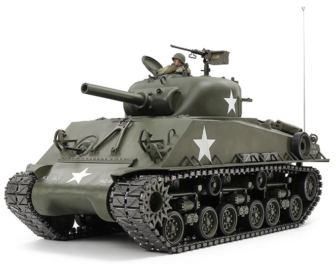 Tamiya 1/16 M4 Sherman 105mm Howitzer Scale Electric RC Tank (Mechanical Steering System)