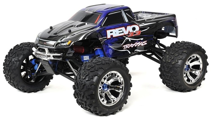 Traxxas Revo 3.3 4WD RTR Nitro Monster Truck w/TQi (Blue) 2.4Ghz Radio, TSM, Batteries & DC Charger